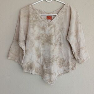 Oh My Gauze Shirt Women’s Tan White marble cotton lagen look loose